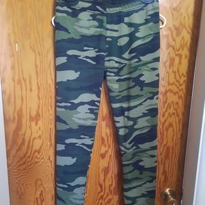Army print cozy leggings fleece lined